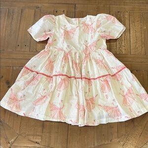 Pink Chicken ballerina dancer metallic stripe dress girls 8